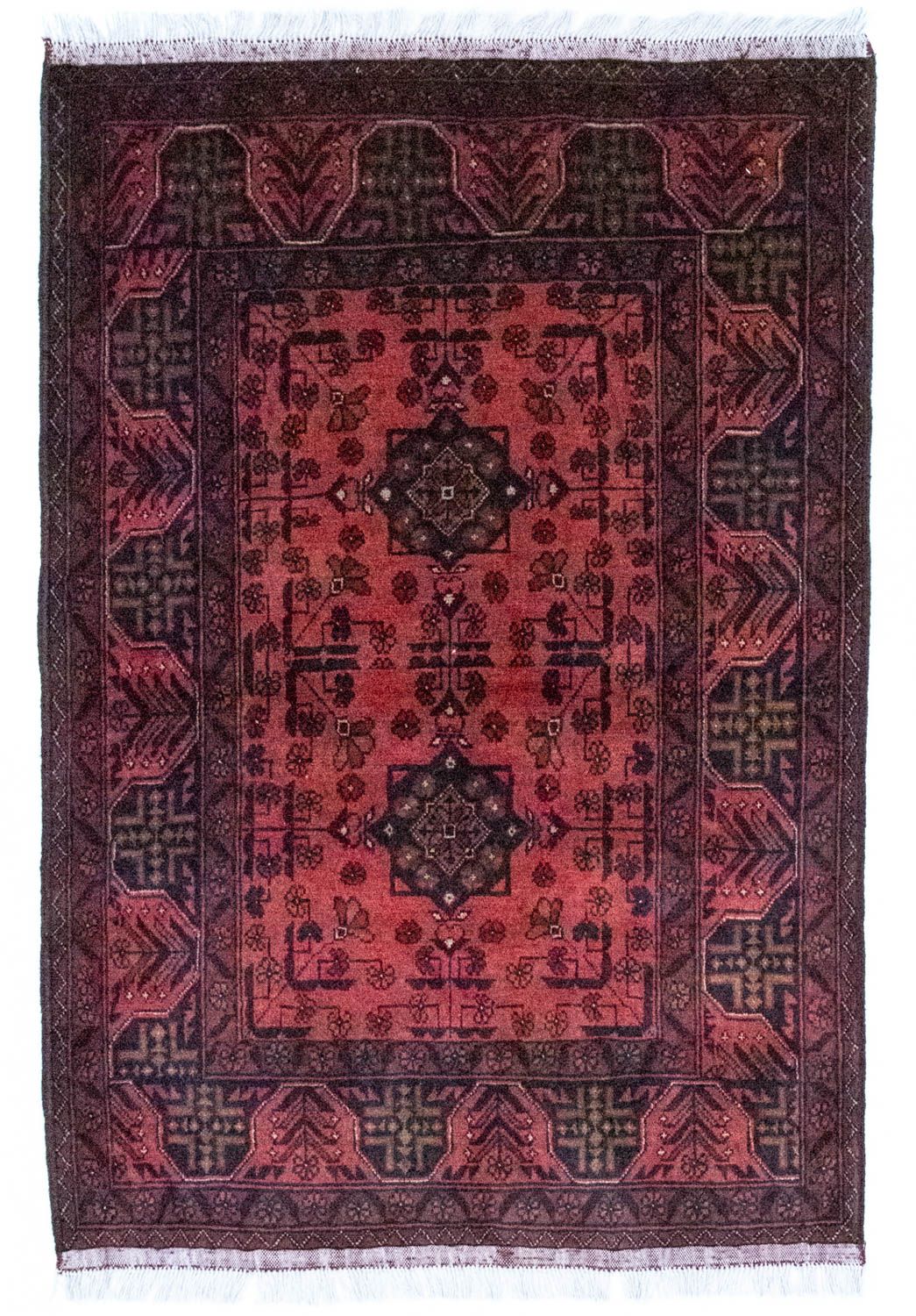 Tappeto afgano - Kunduz - 149 x 103 cm - rosso