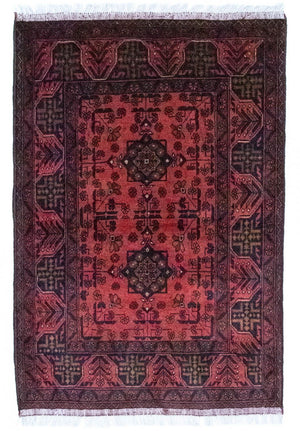 Tappeto afgano - Kunduz - 149 x 103 cm - rosso