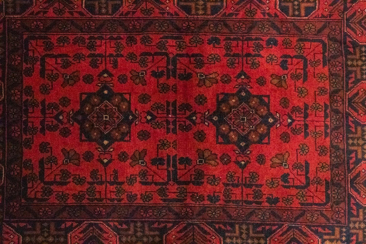 Tappeto afgano - Kunduz - 149 x 103 cm - rosso