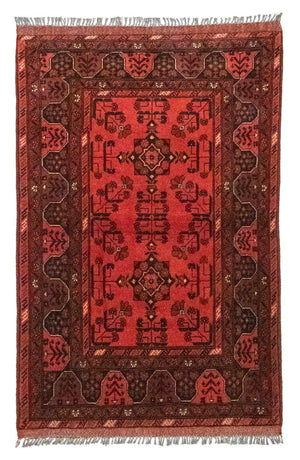 Tappeto afgano - Kunduz - 150 x 100 cm - rosso
