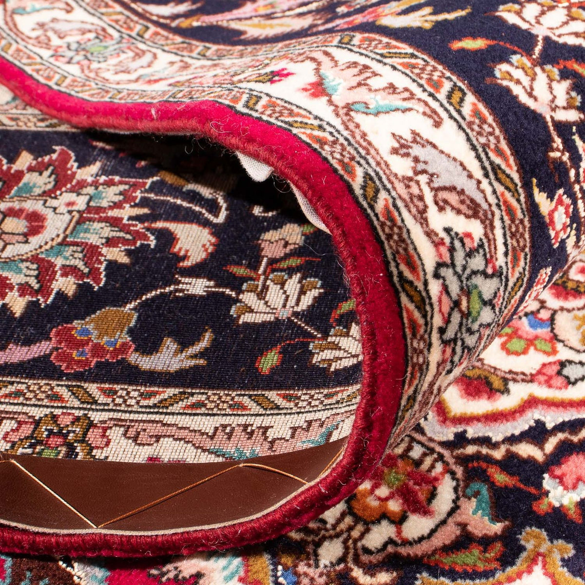 Tappeto Persero - Tabriz - Reale quadrato  - 246 x 245 cm - rosso scuro