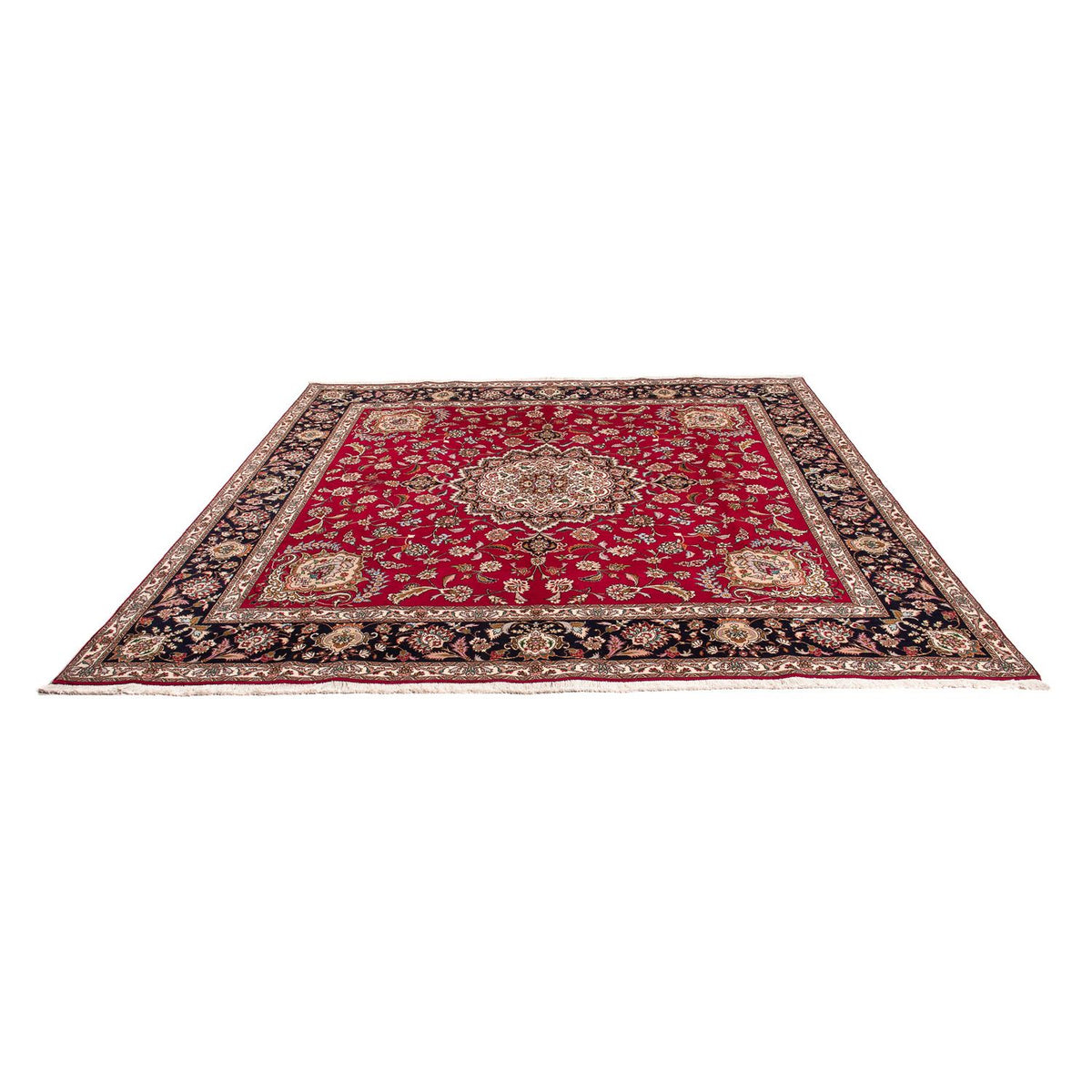 Tappeto Persero - Tabriz - Reale quadrato  - 246 x 245 cm - rosso scuro