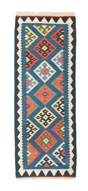 Tappeto corsia Tappeto Kelim - Orientale - 201 x 65 cm - blu