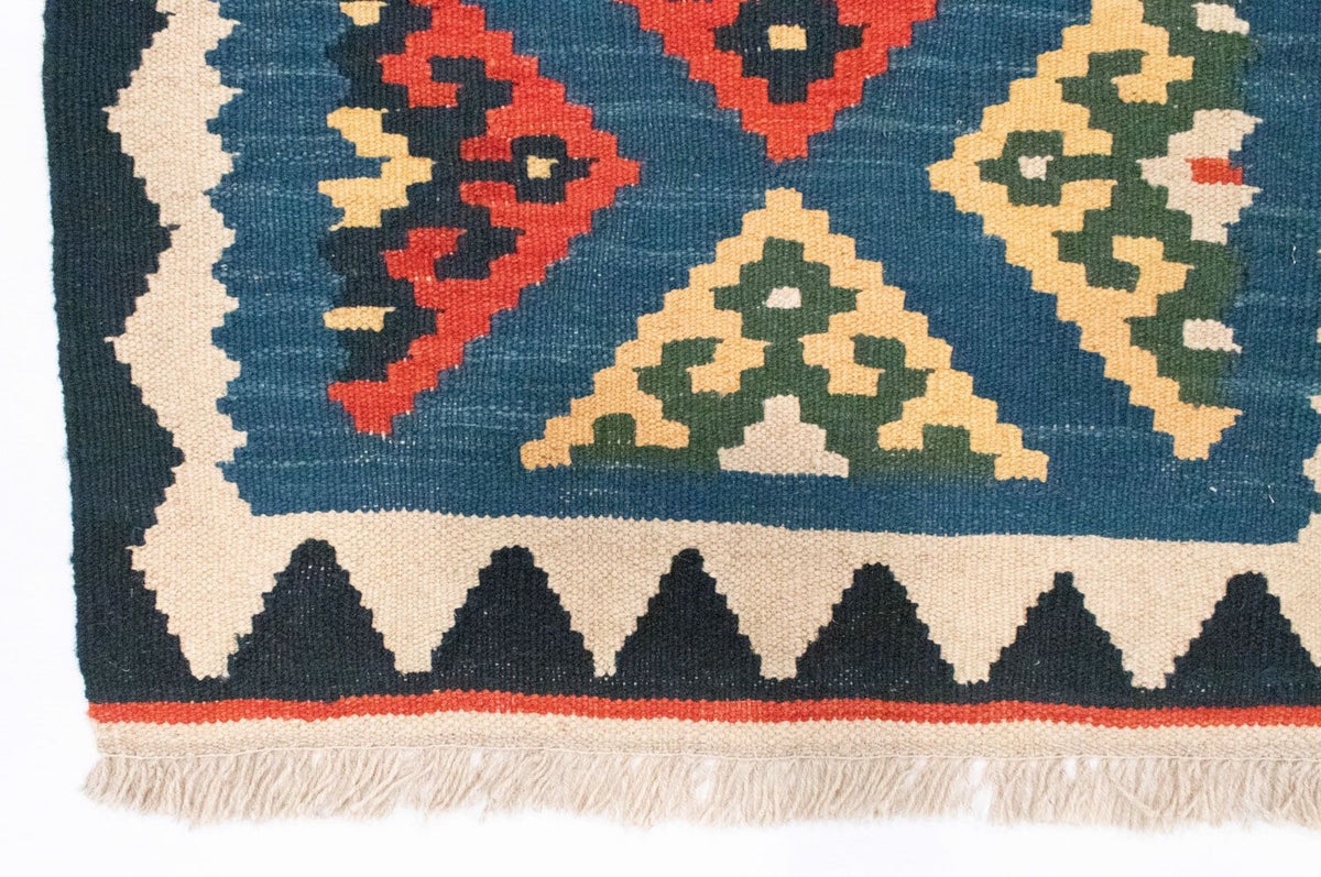 Tappeto corsia Tappeto Kelim - Orientale - 201 x 65 cm - blu