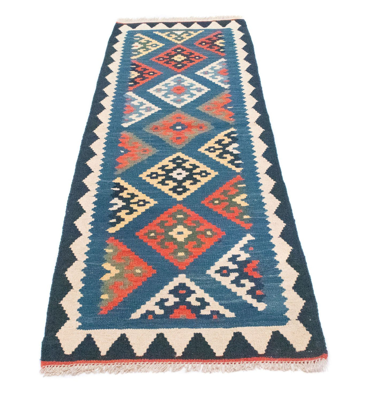 Tappeto corsia Tappeto Kelim - Orientale - 201 x 65 cm - blu