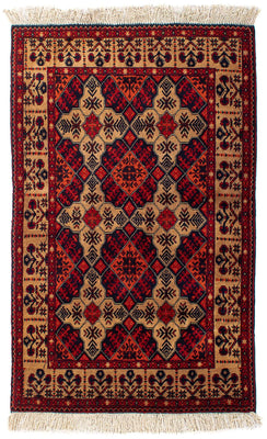 Tappeto afgano - 144 x 98 cm - rosso scuro