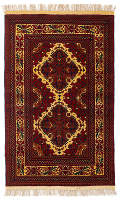 Tappeto afgano - 145 x 93 cm - rosso scuro