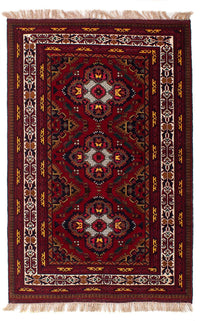 Tappeto afgano - 145 x 93 cm - rosso scuro