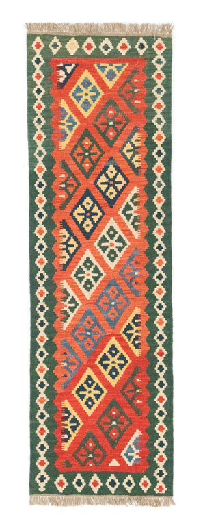 Tappeto corsia Tappeto Kelim - Orientale - 202 x 61 cm - arancione