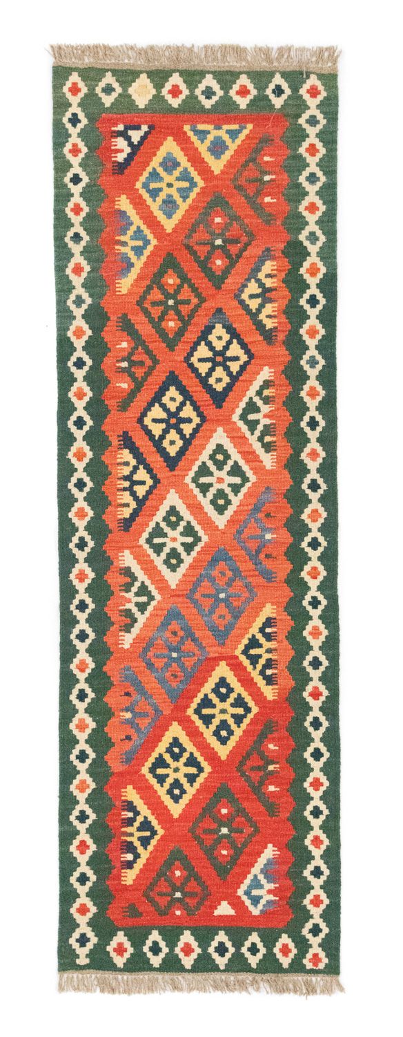 Tappeto corsia Tappeto Kelim - Orientale - 202 x 61 cm - arancione