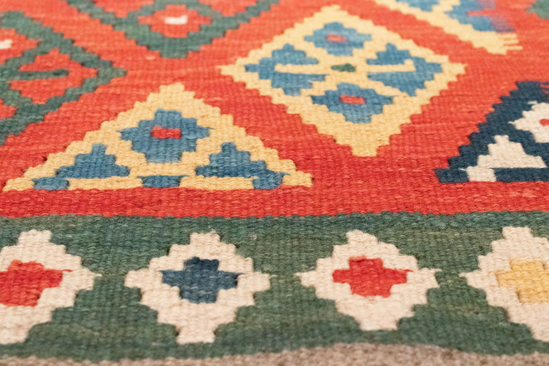 Tappeto corsia Tappeto Kelim - Orientale - 202 x 61 cm - arancione