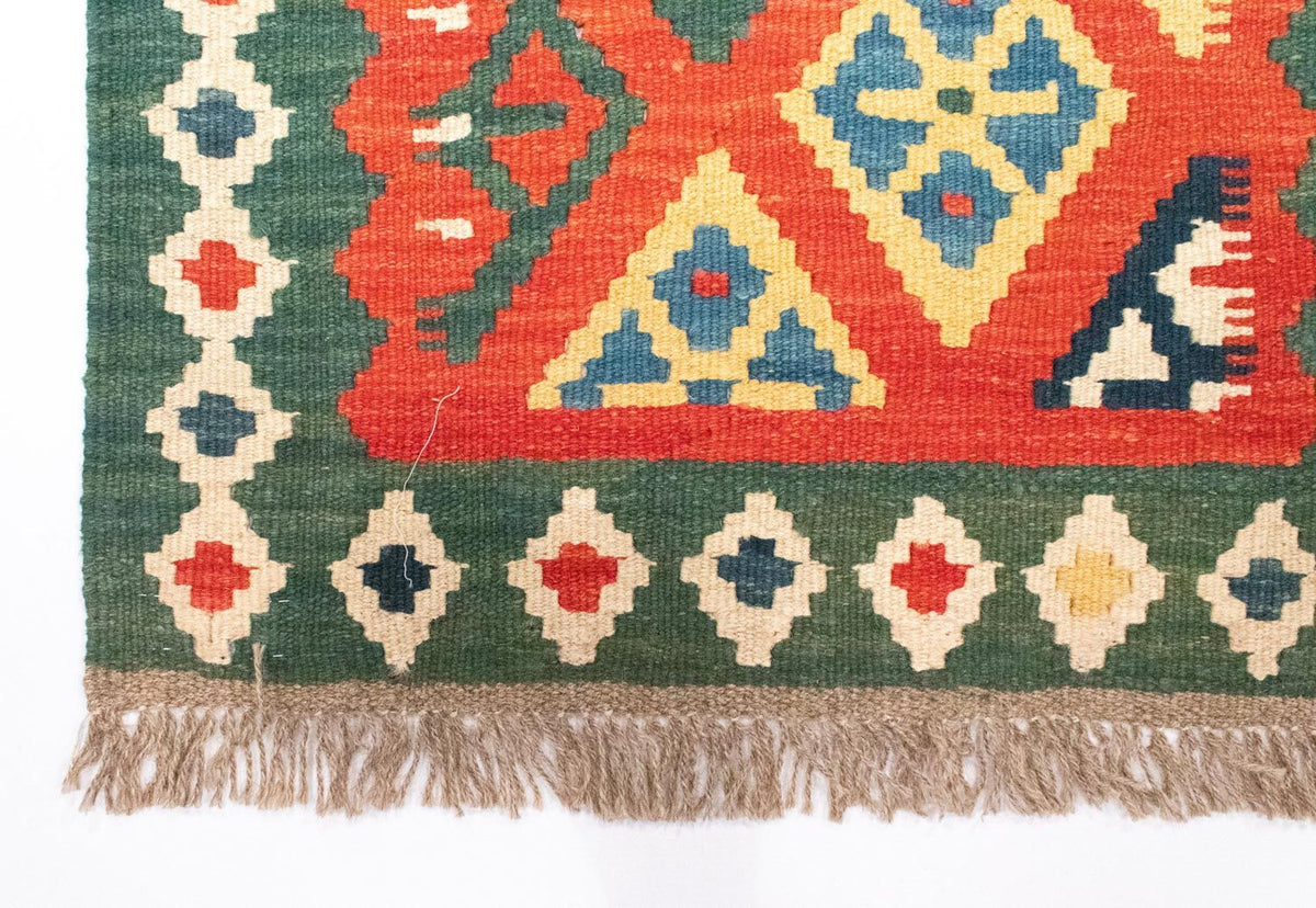 Tappeto corsia Tappeto Kelim - Orientale - 202 x 61 cm - arancione