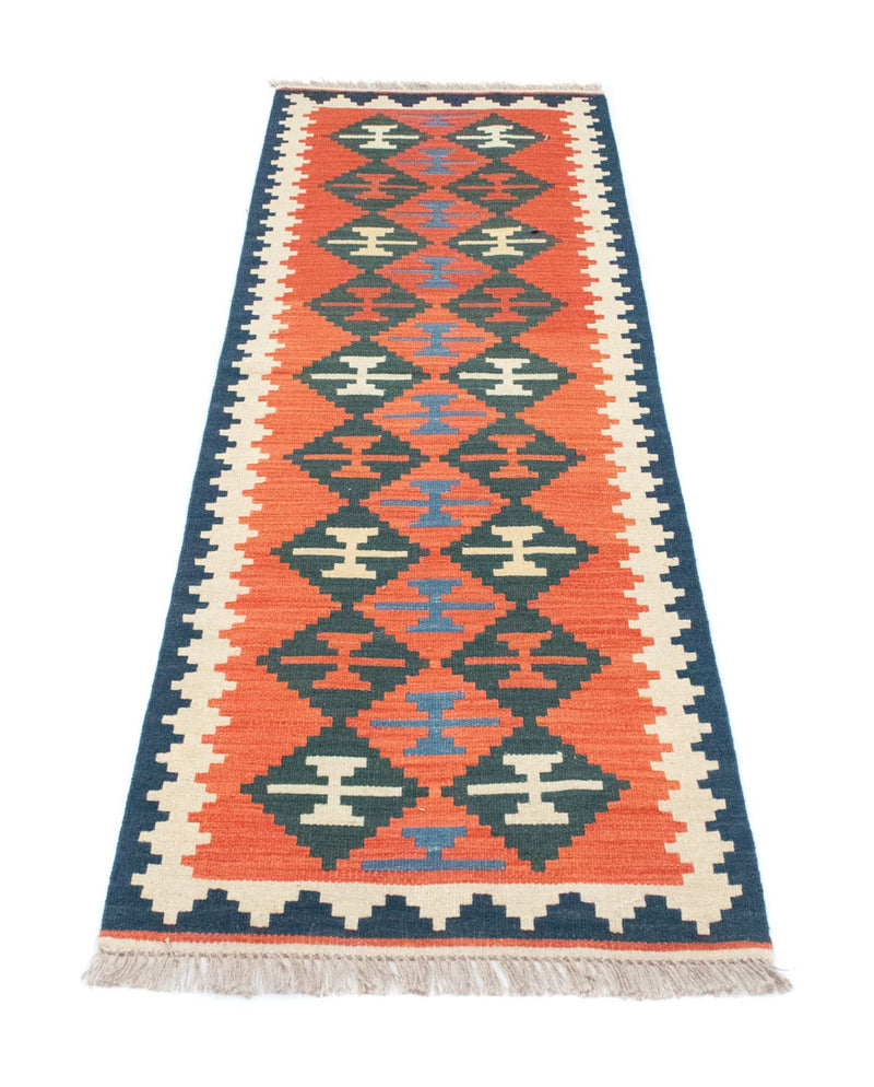 Tappeto corsia Tappeto Kelim - Orientale - 197 x 62 cm - arancione