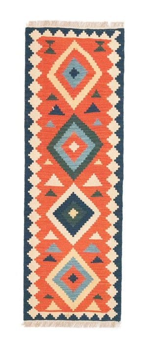 Tappeto corsia Tappeto Kelim - Orientale - 203 x 68 cm - arancione