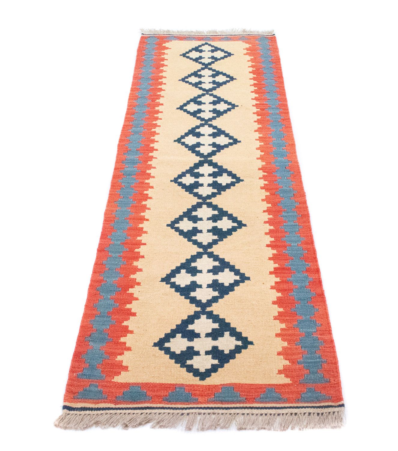 Tappeto corsia Tappeto Kelim - Orientale - 205 x 60 cm - beige