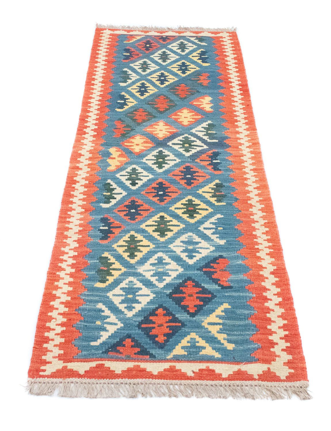 Tappeto corsia Tappeto Kelim - Orientale - 198 x 64 cm - blu