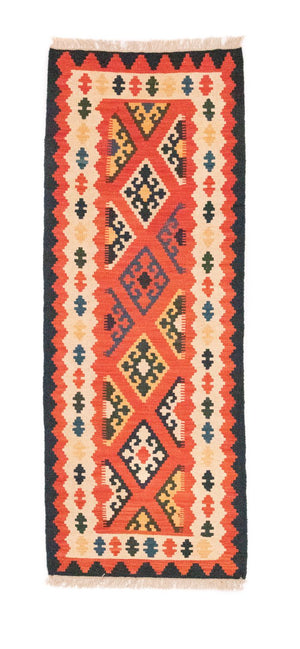 Tappeto corsia Tappeto Kelim - Orientale - 200 x 63 cm - arancione