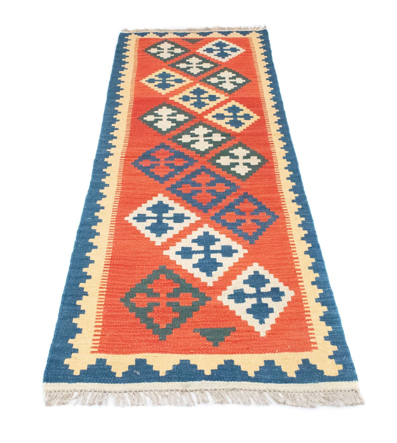 Tappeto corsia Tappeto Kelim - Orientale - 200 x 70 cm - arancione