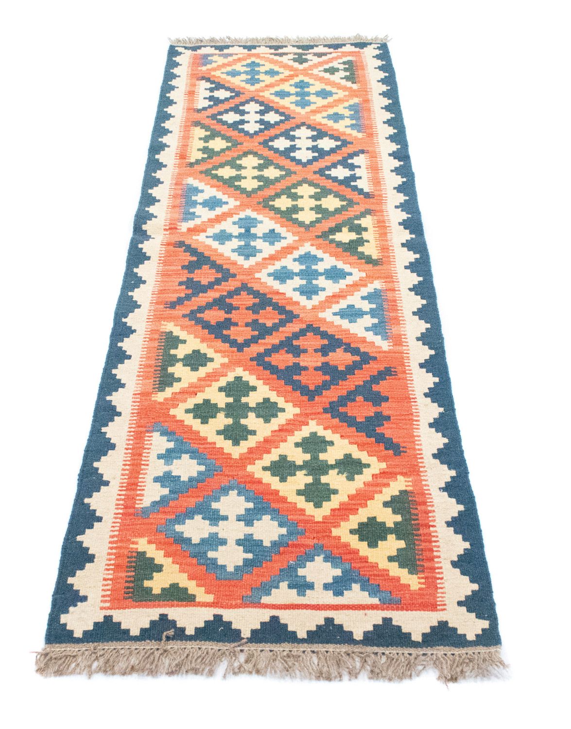 Tappeto corsia Tappeto Kelim - Orientale - 206 x 61 cm - arancione