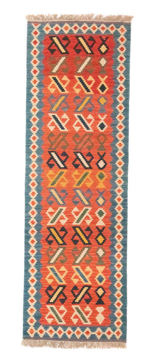 Tappeto corsia Tappeto Kelim - Orientale - 203 x 65 cm - arancione