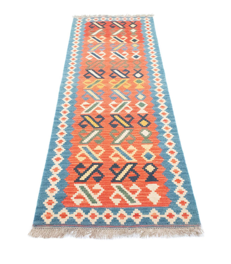 Tappeto corsia Tappeto Kelim - Orientale - 203 x 65 cm - arancione