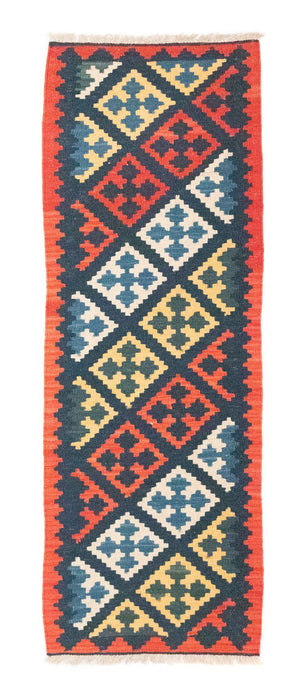 Tappeto corsia Tappeto Kelim - Orientale - 204 x 70 cm - blu