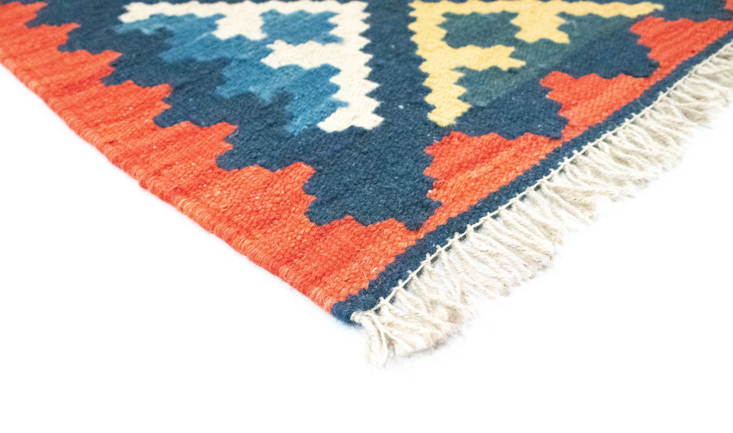 Tappeto corsia Tappeto Kelim - Orientale - 204 x 70 cm - blu