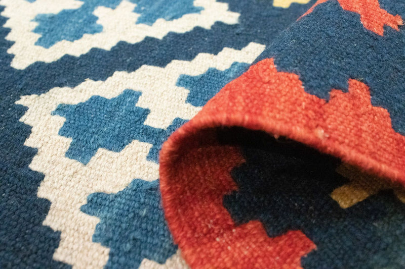 Tappeto corsia Tappeto Kelim - Orientale - 204 x 70 cm - blu