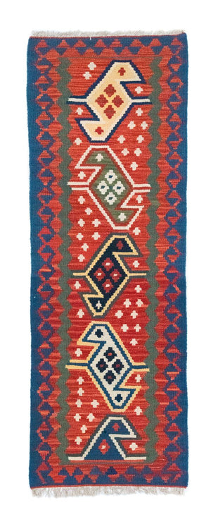 Tappeto corsia Tappeto Kelim - Orientale - 194 x 64 cm - arancione