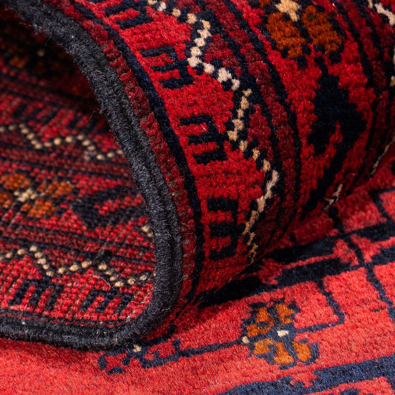 Tappeto corsia Tappeto afgano - Kunduz - 298 x 79 cm - rosso scuro