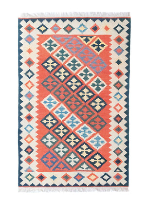 Tappeto Kelim - Orientale - 186 x 120 cm - arancione
