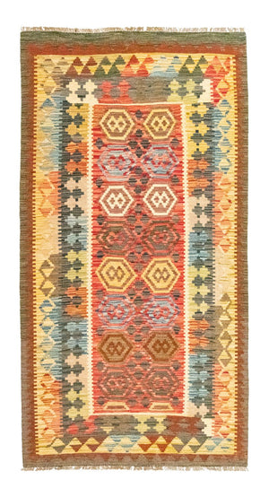 Tappeto corsia Tappeto Kelim - Orientale - 197 x 100 cm - arancione