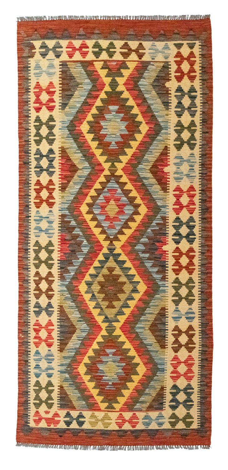 Tappeto corsia Tappeto Kelim - Orientale - 209 x 95 cm - beige
