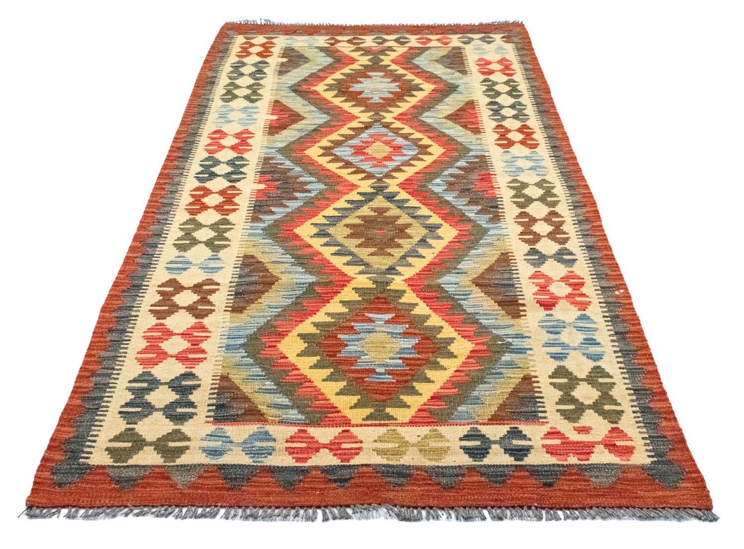 Tappeto corsia Tappeto Kelim - Orientale - 209 x 95 cm - beige