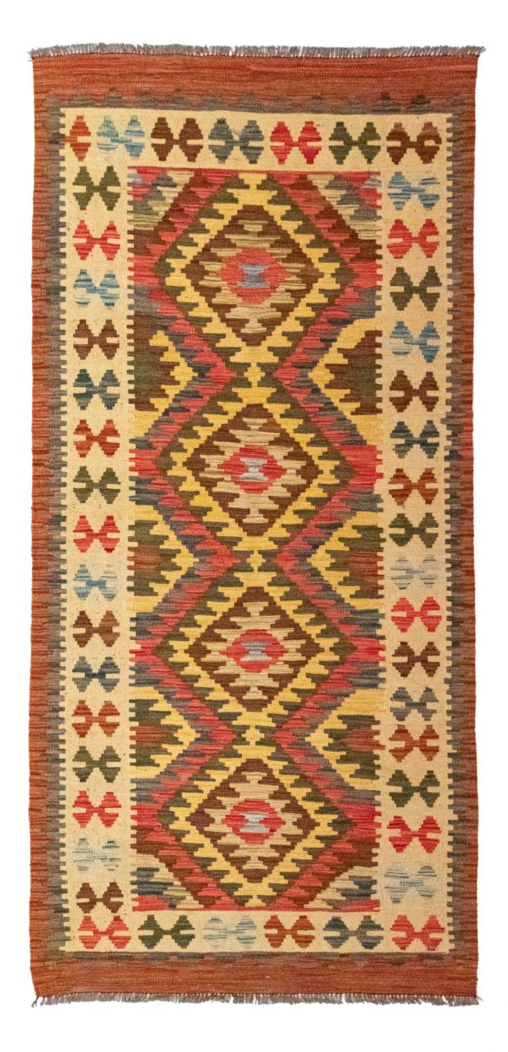 Tappeto corsia Tappeto Kelim - Orientale - 204 x 97 cm - arancione