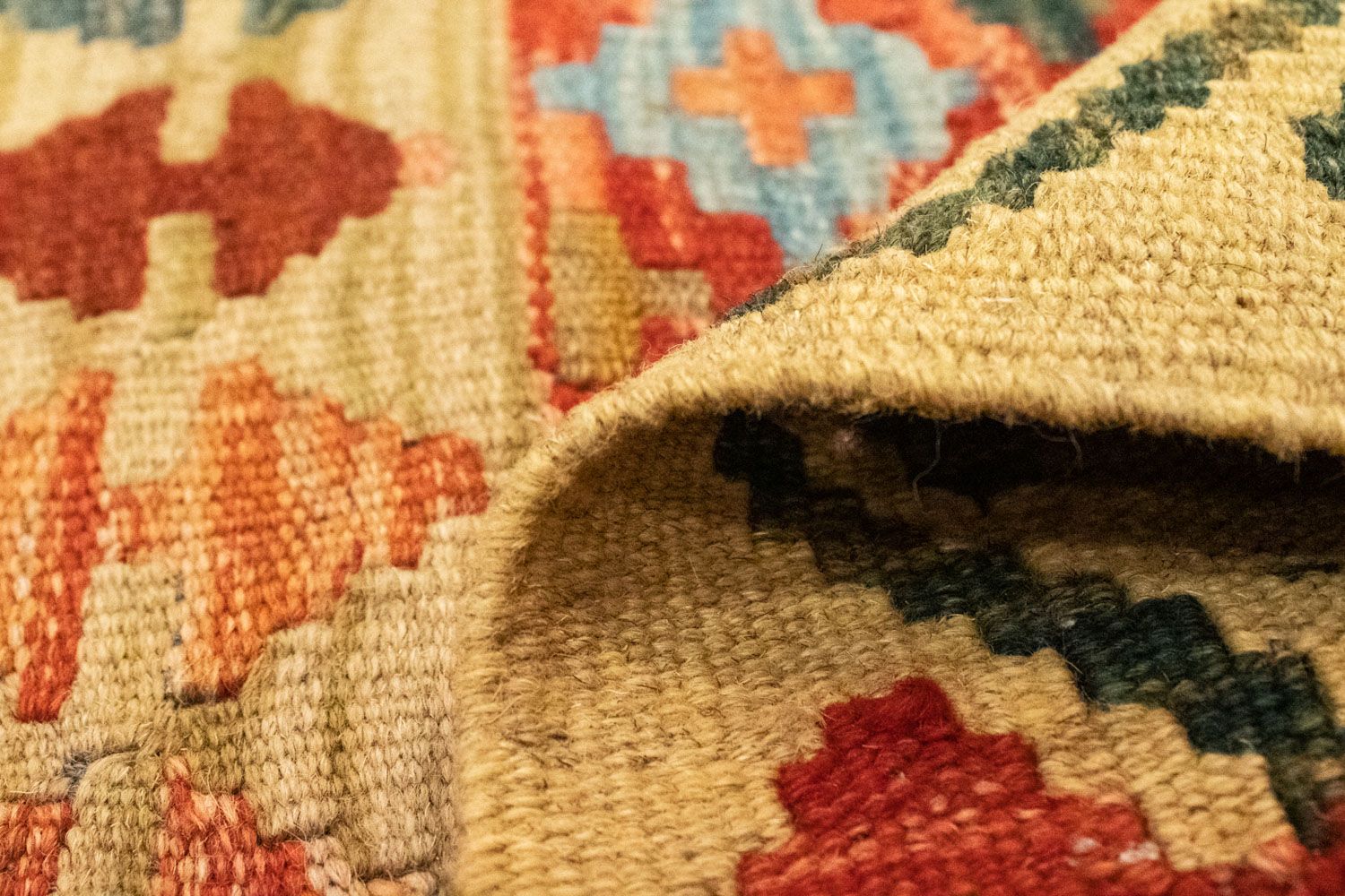 Tappeto Kelim - Orientale quadrato  - 115 x 106 cm - multicolore