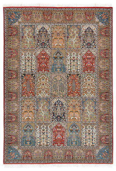 Qom Indo Tappeto 172x242cm - Tappeto orientale - beige scuro