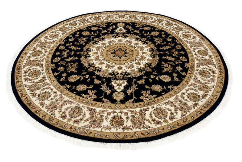 Tappeto orientale - Tabriz rotondo  - 218 x 216 cm - blu scuro
