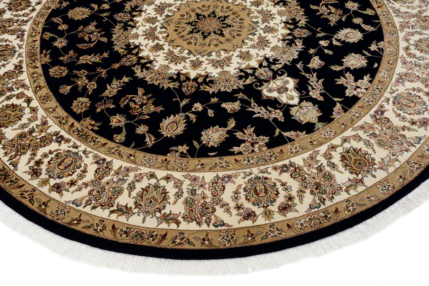 Tappeto orientale - Tabriz rotondo  - 218 x 216 cm - blu scuro