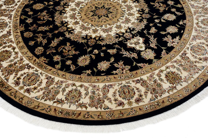 Tappeto orientale - Tabriz rotondo  - 218 x 216 cm - blu scuro