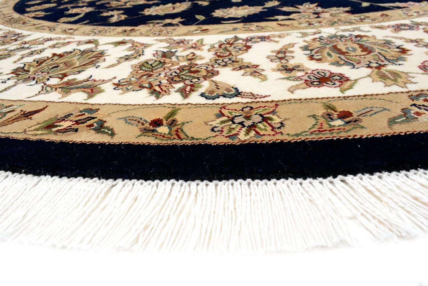Tappeto orientale - Tabriz rotondo  - 218 x 216 cm - blu scuro