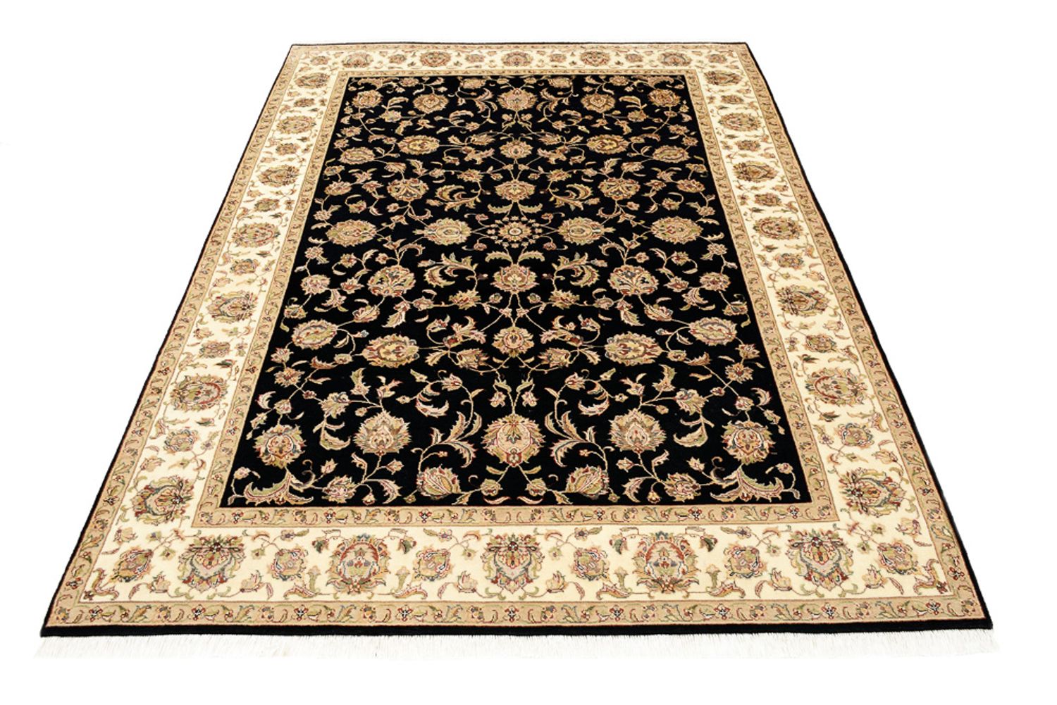 Tappeto orientale - Tabriz - 214 x 155 cm - blu scuro