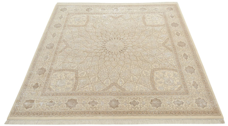 Tappeto orientale quadrato  - 251 x 249 cm - beige scuro