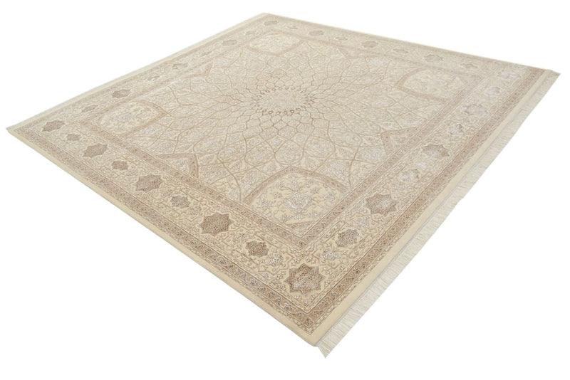Tappeto orientale quadrato  - 251 x 249 cm - beige scuro