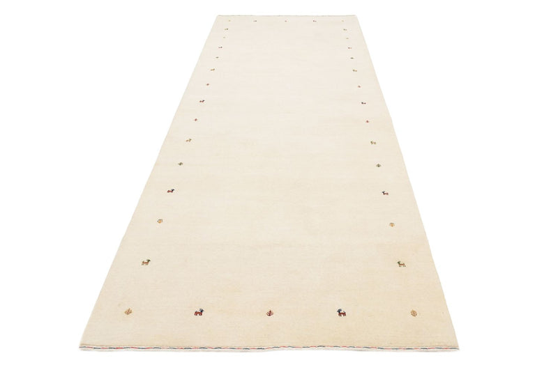 Tappeto corsia Tappeto Gabbeh - Loribaft Indus - 334 x 128 cm - crema