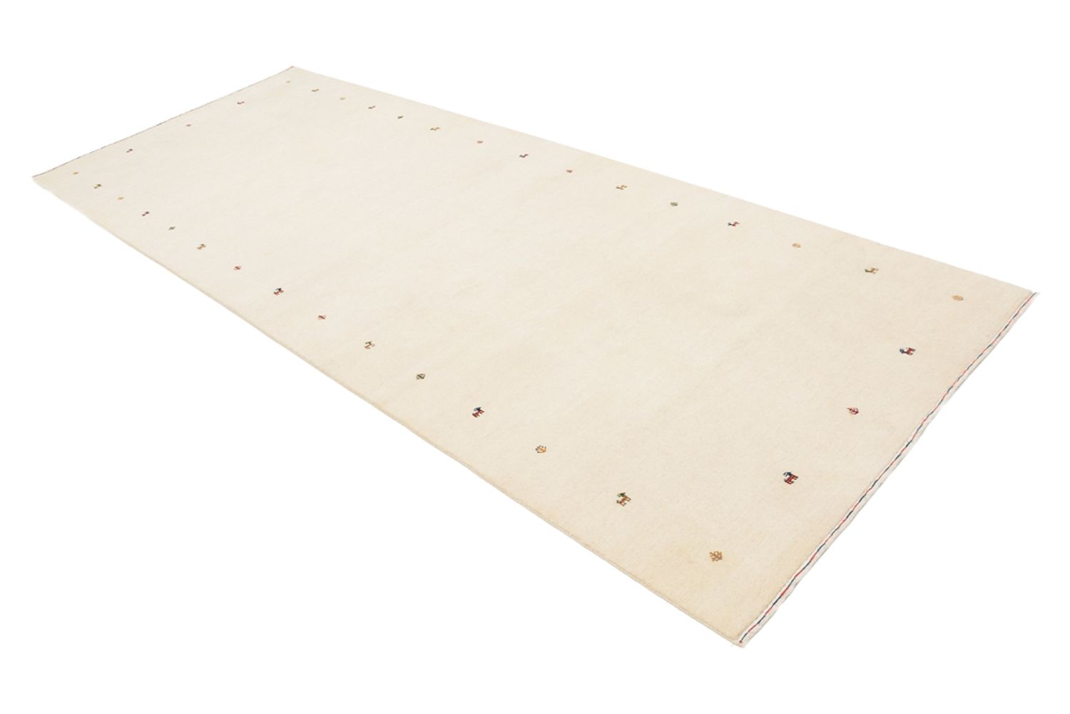 Tappeto corsia Tappeto Gabbeh - Loribaft Indus - 334 x 128 cm - crema