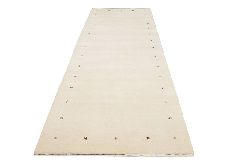 Tappeto corsia Tappeto Gabbeh - Loribaft Indus - 334 x 128 cm - crema