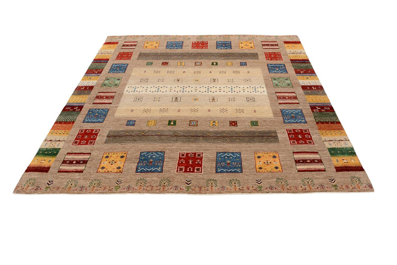 Tappeto Gabbeh - Loribaft Indus quadrato  - 203 x 201 cm - multicolore