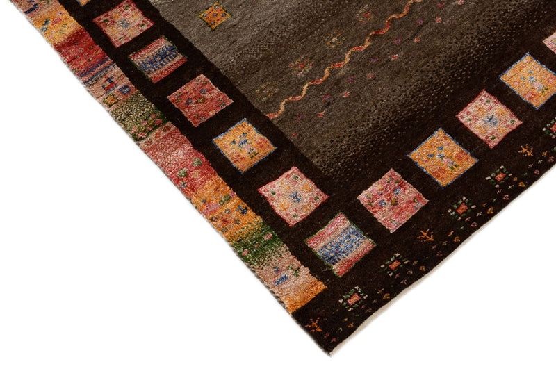 Tappeto corsia Tappeto Gabbeh - Loribaft Indus - 306 x 80 cm - beige scuro