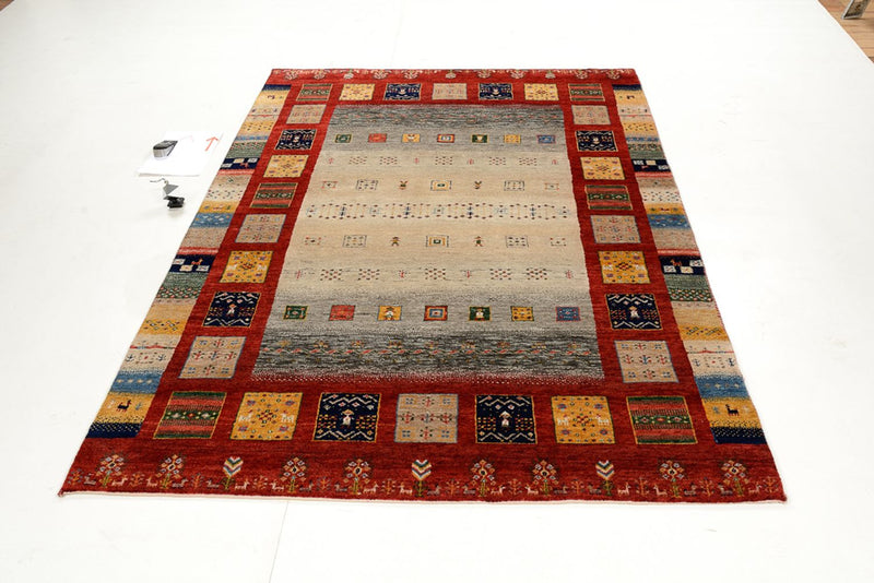 Tappeto Gabbeh - Loribaft Indus - 204 x 150 cm - multicolore